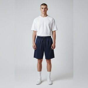 Seven Lemon athletic shorts Men Medium navy blue detailed sides pockets